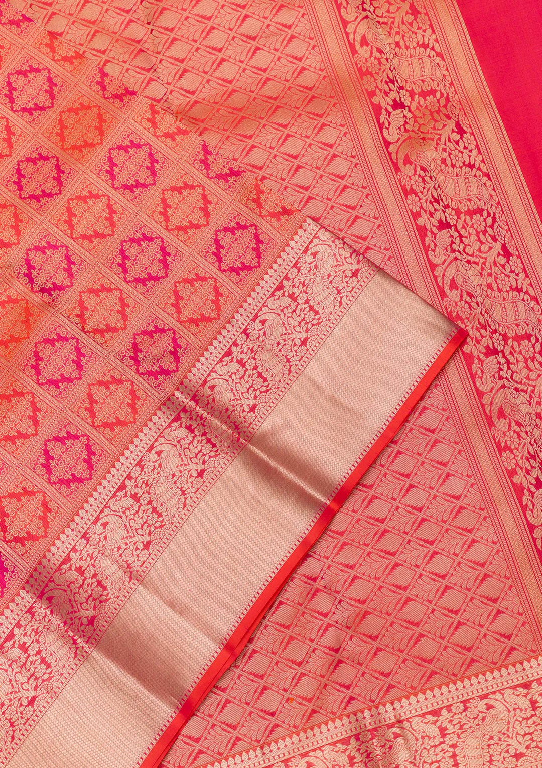 Maroon Zariwork Pure Silk Saree-Koskii