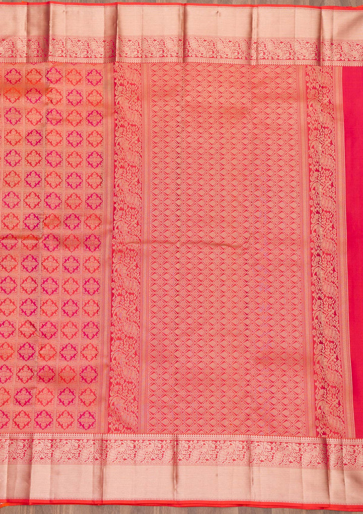 Maroon Zariwork Pure Silk Saree-Koskii
