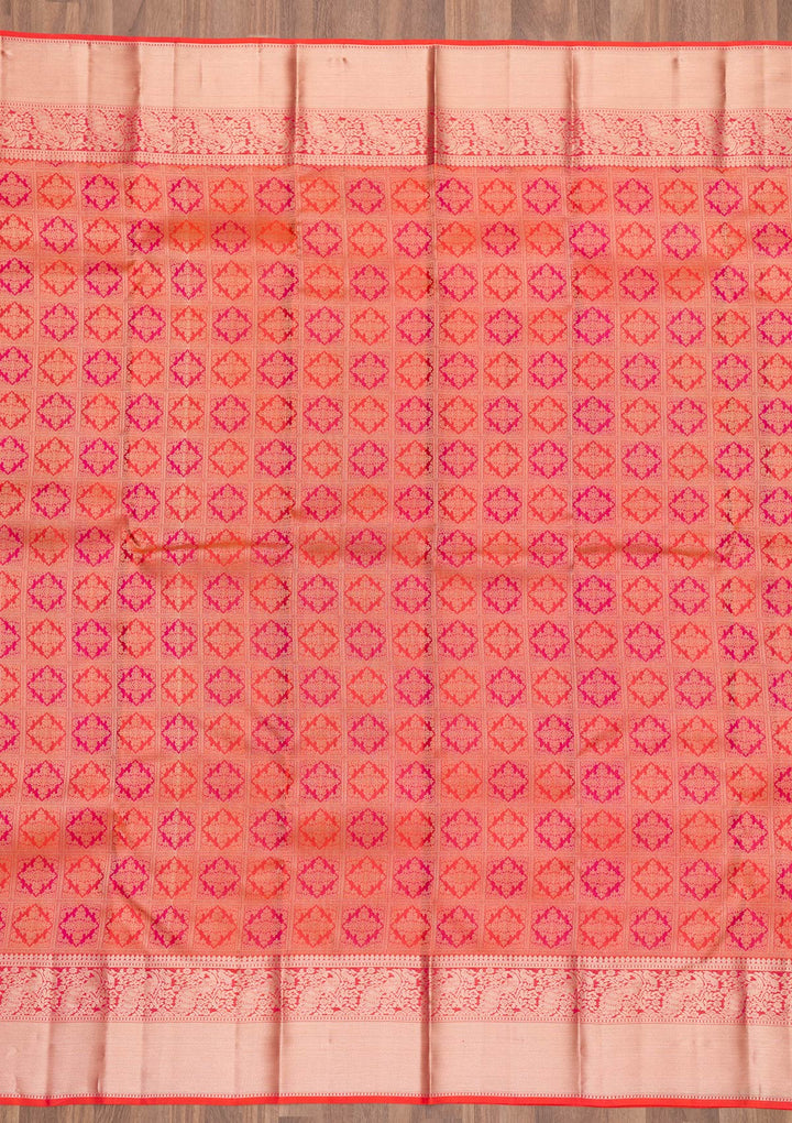 Maroon Zariwork Pure Silk Saree-Koskii