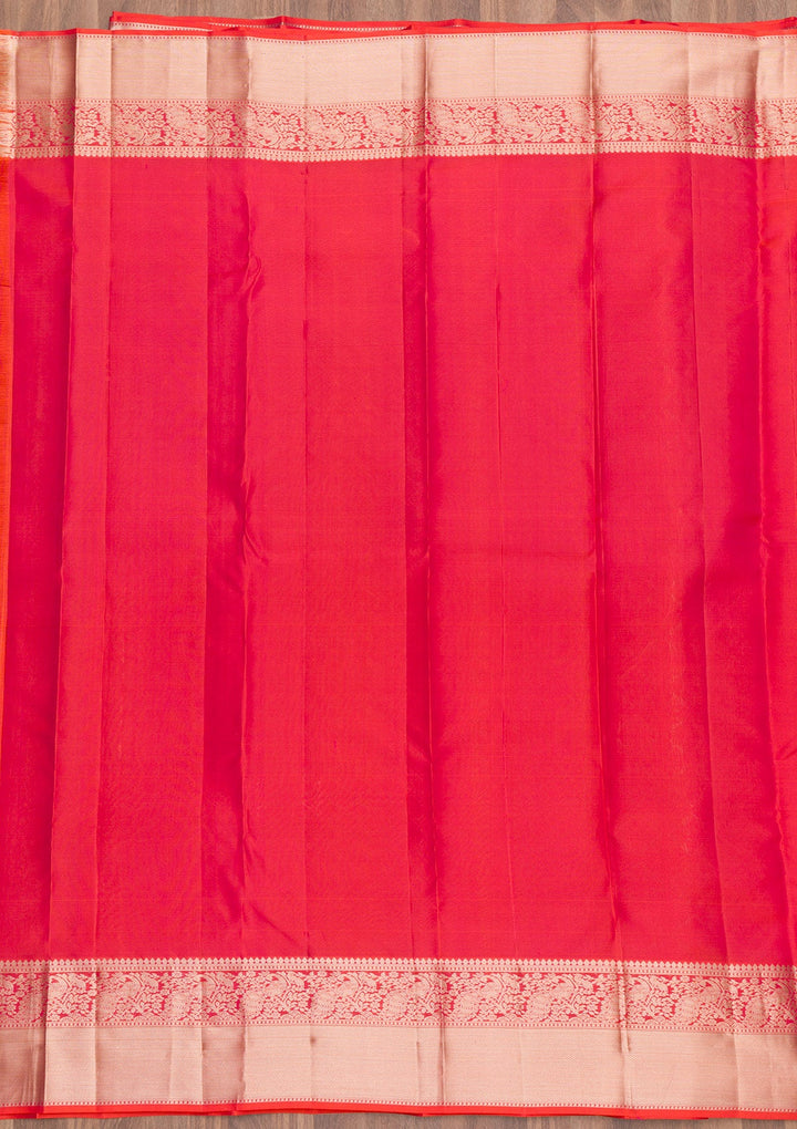 Maroon Zariwork Pure Silk Saree-Koskii