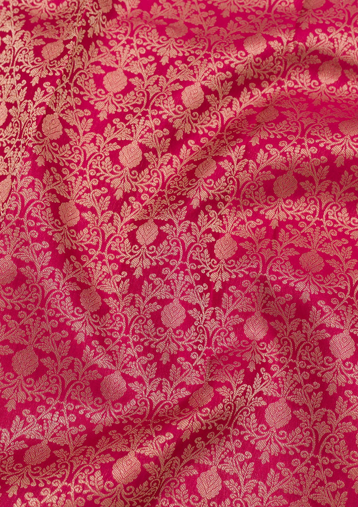 Maroon Zariwork Pure Silk Saree-Koskii