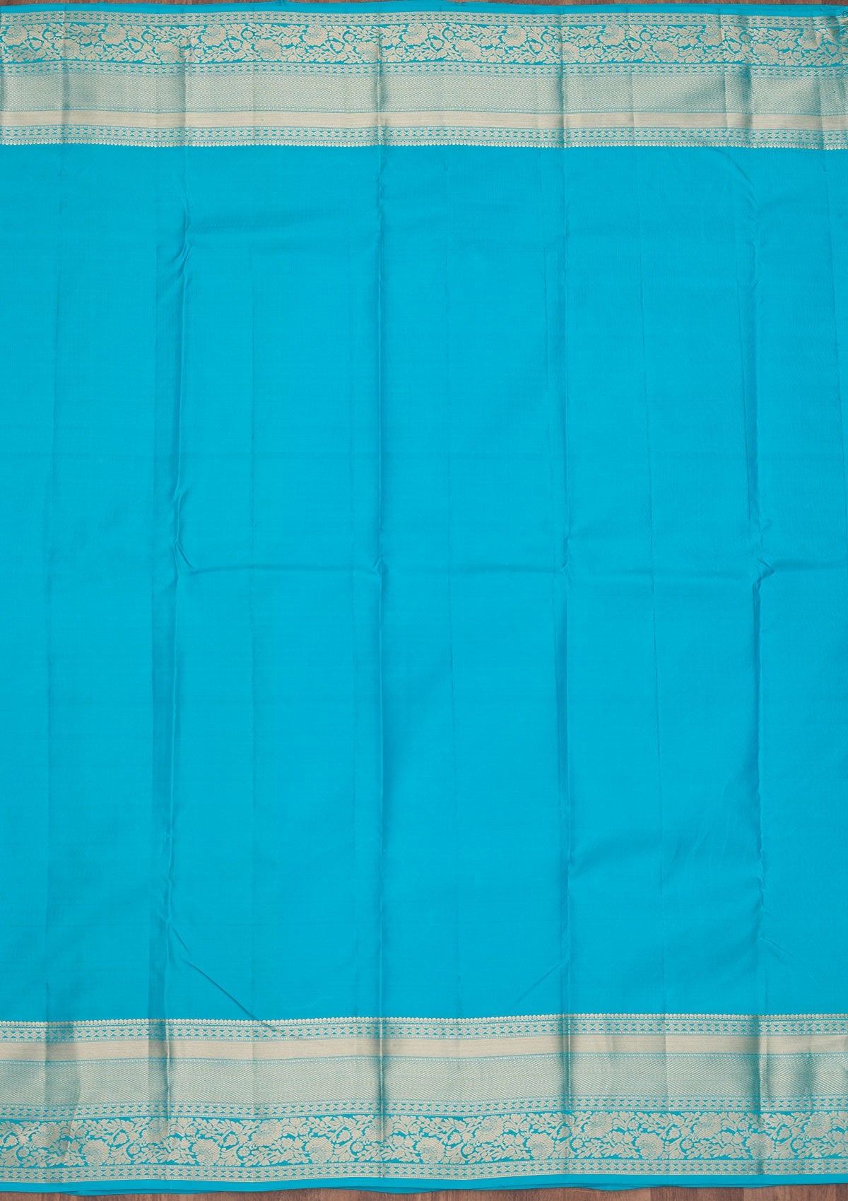 Turquoise Blue Zariwork Pure Silk Saree-Koskii