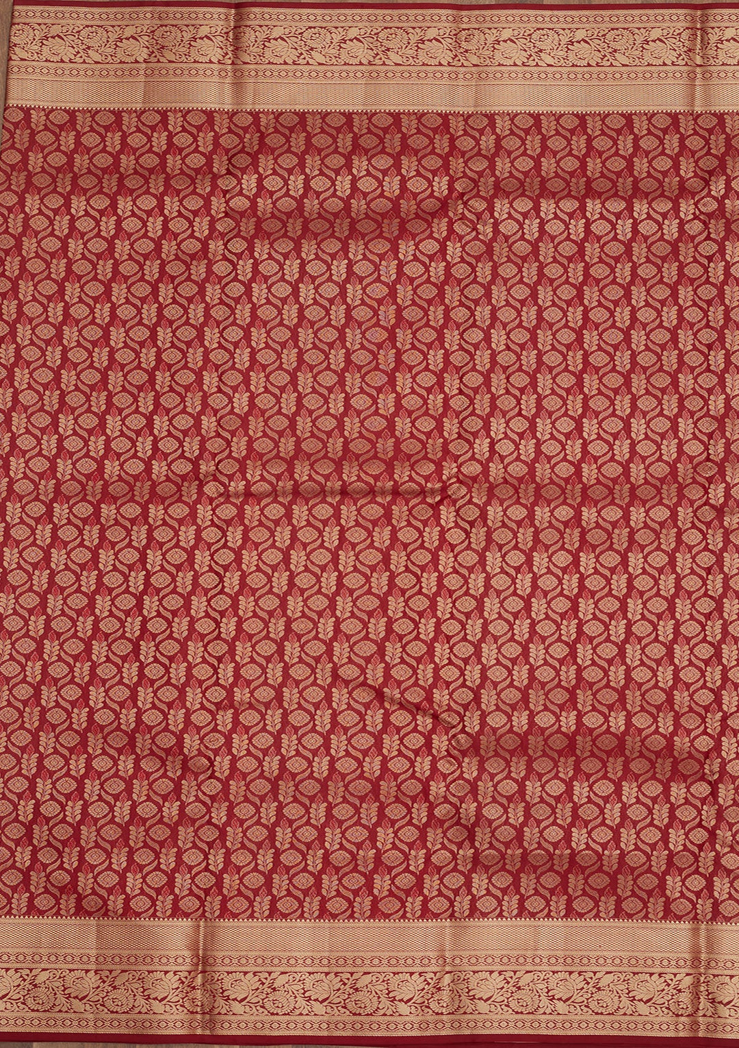 Maroon Zariwork Pure Silk Saree-Koskii