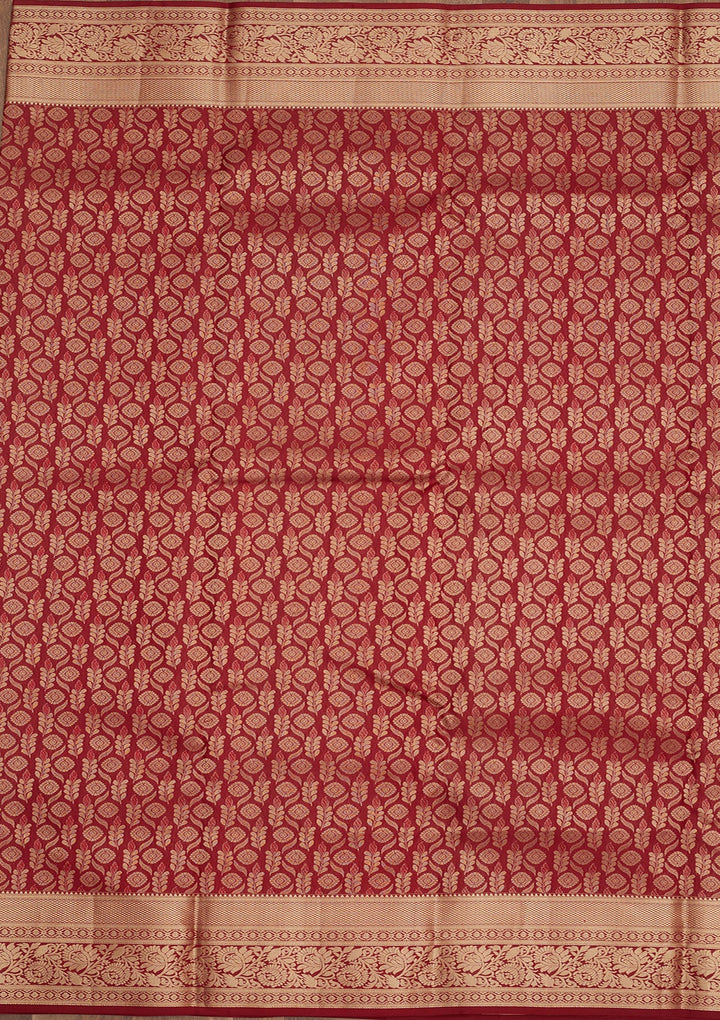 Maroon Zariwork Pure Silk Saree-Koskii