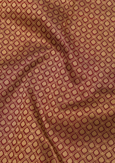 Maroon Zariwork Pure Silk Saree-Koskii