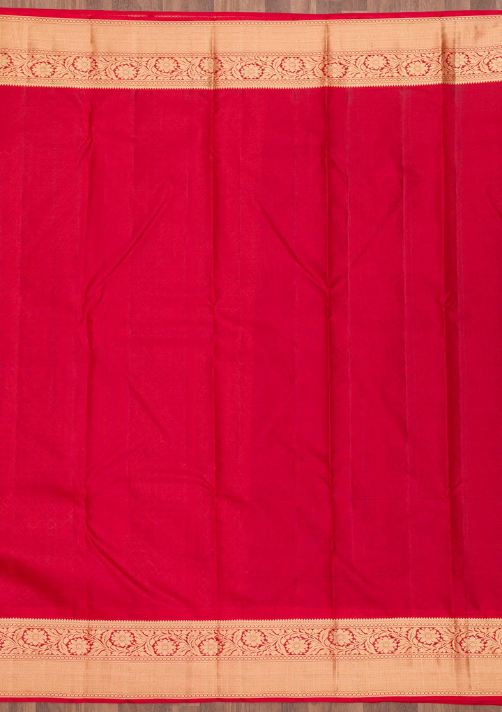Maroon Zariwork Pure Silk Saree-Koskii
