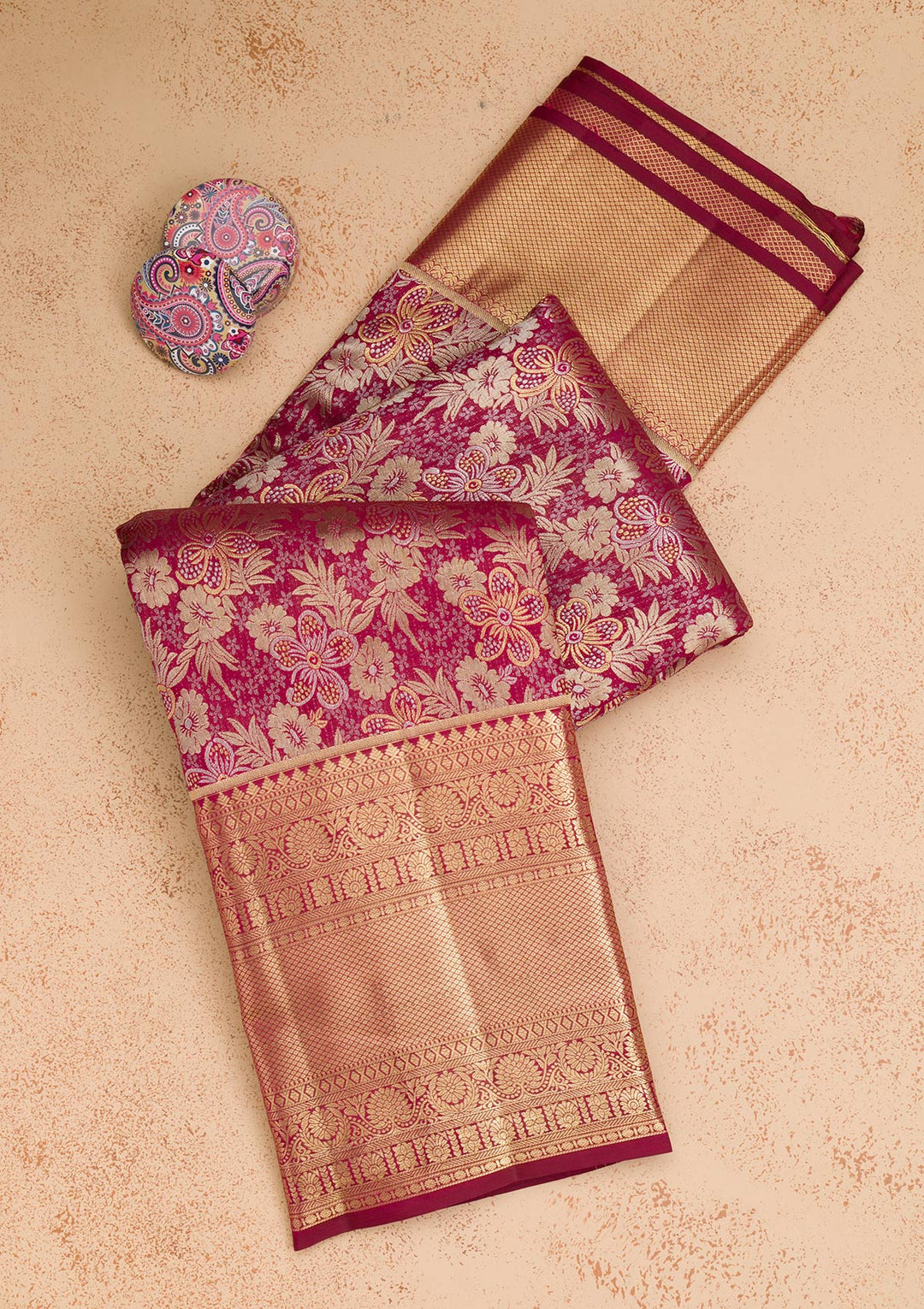 Maroon Zariwork Pure Silk Saree-Koskii