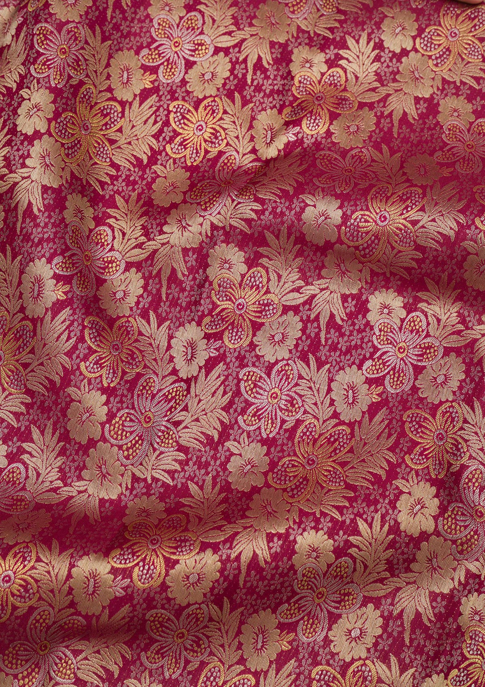 Maroon Zariwork Pure Silk Saree-Koskii