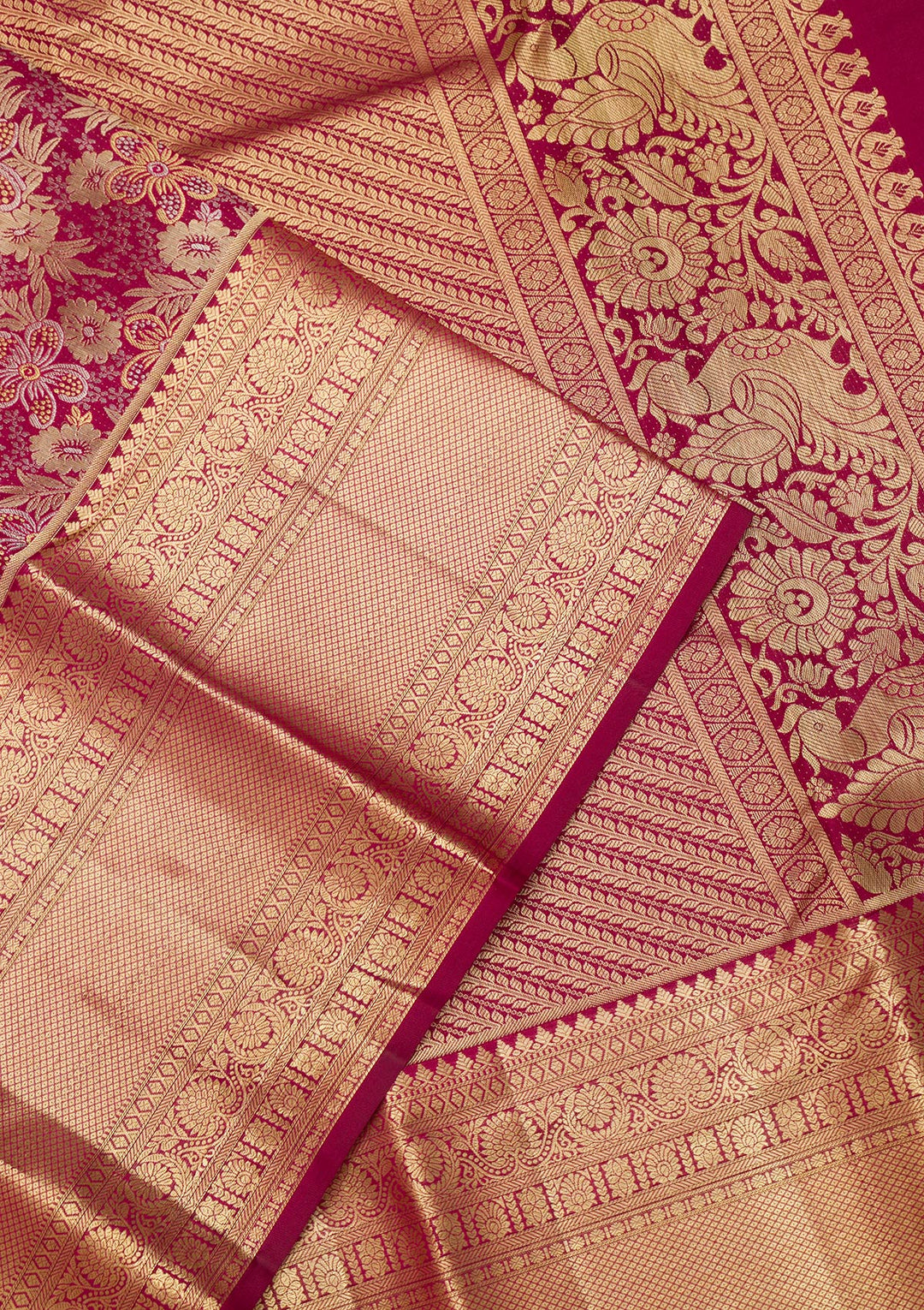 Maroon Zariwork Pure Silk Saree-Koskii