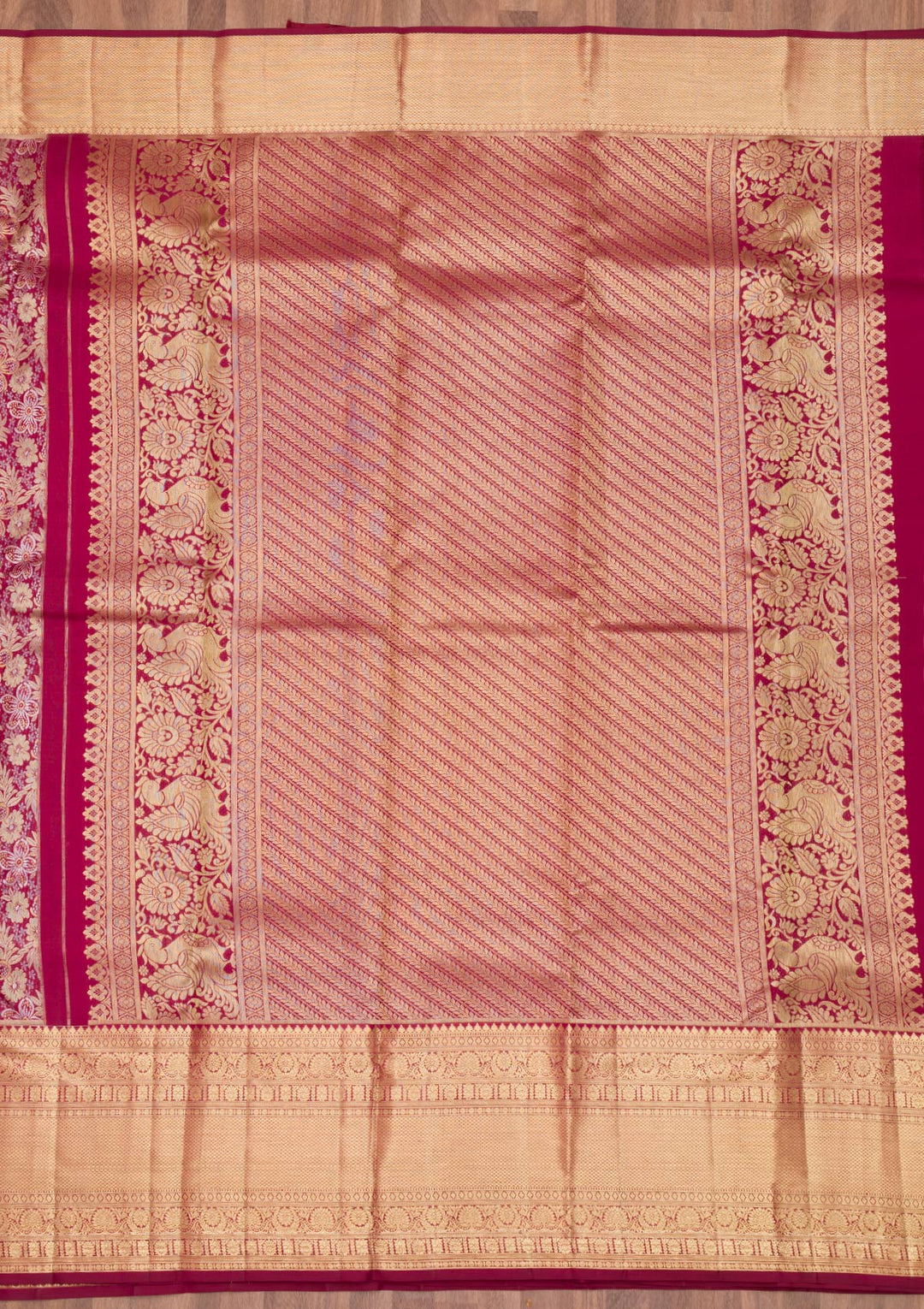 Maroon Zariwork Pure Silk Saree-Koskii