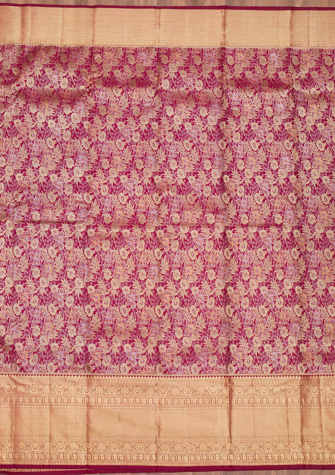 Maroon Zariwork Pure Silk Saree-Koskii