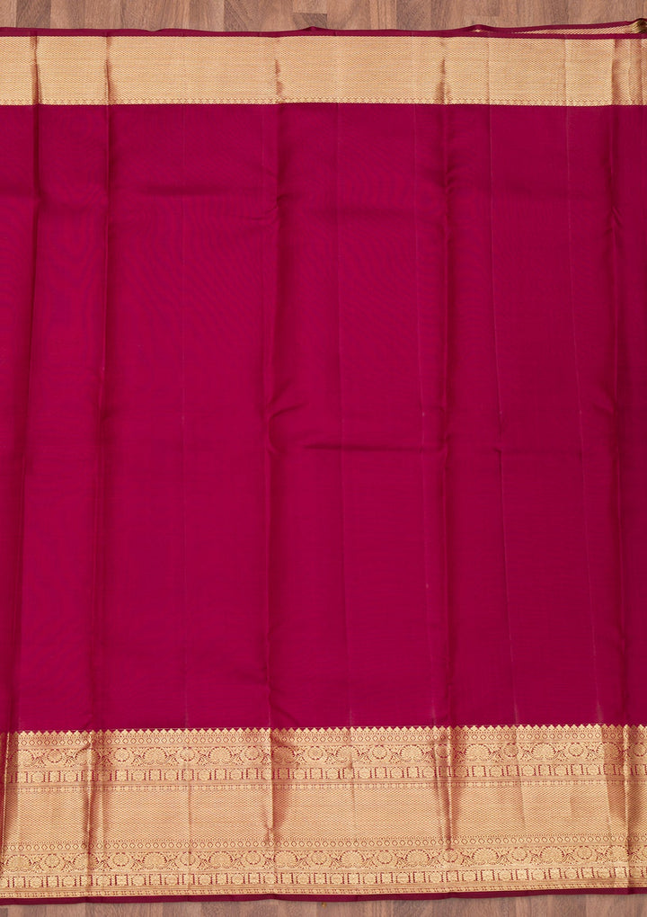 Maroon Zariwork Pure Silk Saree-Koskii