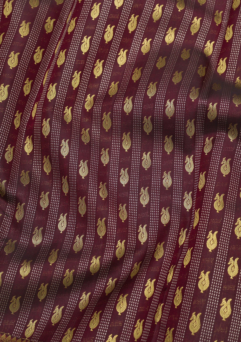 Maroon Zariwork Pure Silk Saree-Koskii