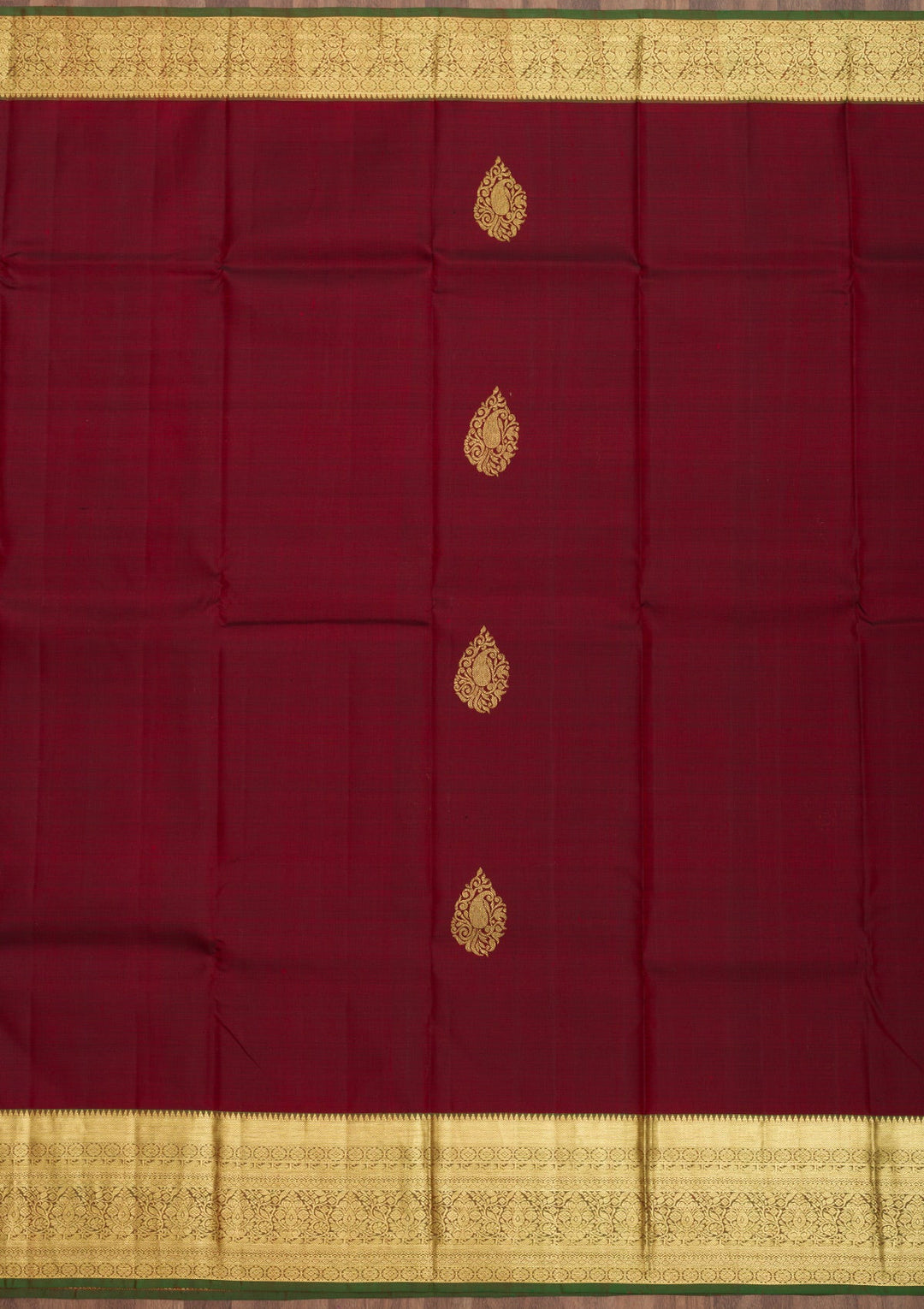 Maroon Zariwork Pure Silk Saree-Koskii