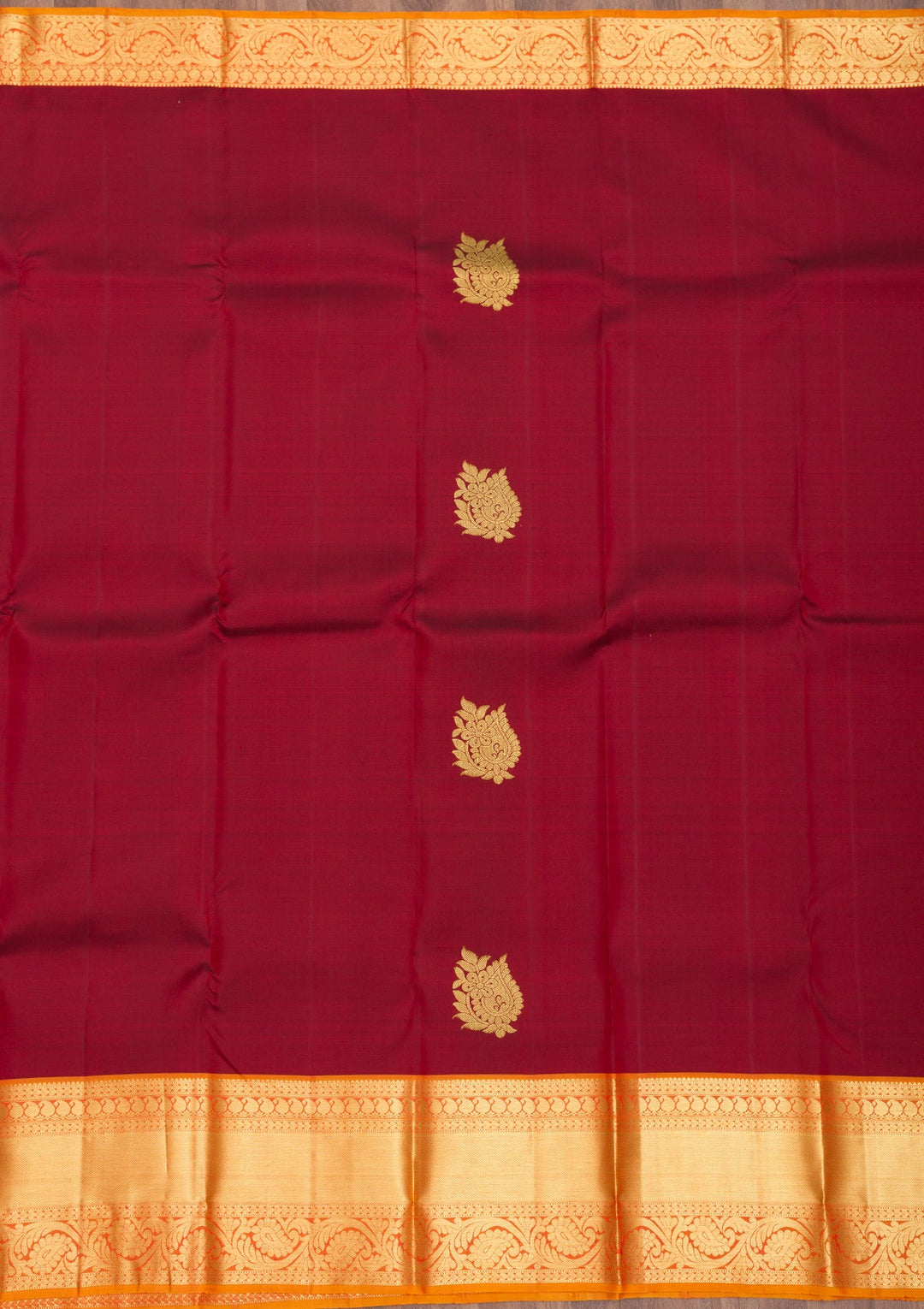 Maroon Zariwork Pure Silk Saree-Koskii