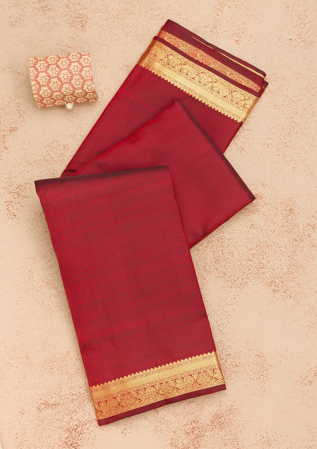 Maroon Zariwork Pure Silk Saree-Koskii