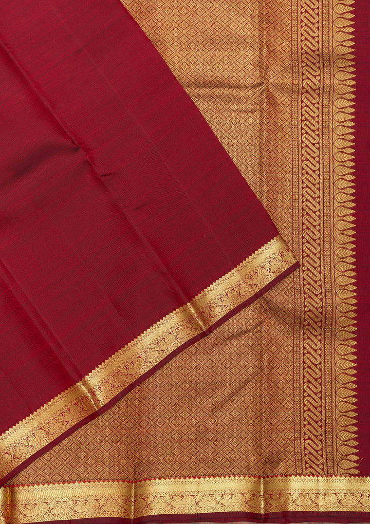 Maroon Zariwork Pure Silk Saree-Koskii