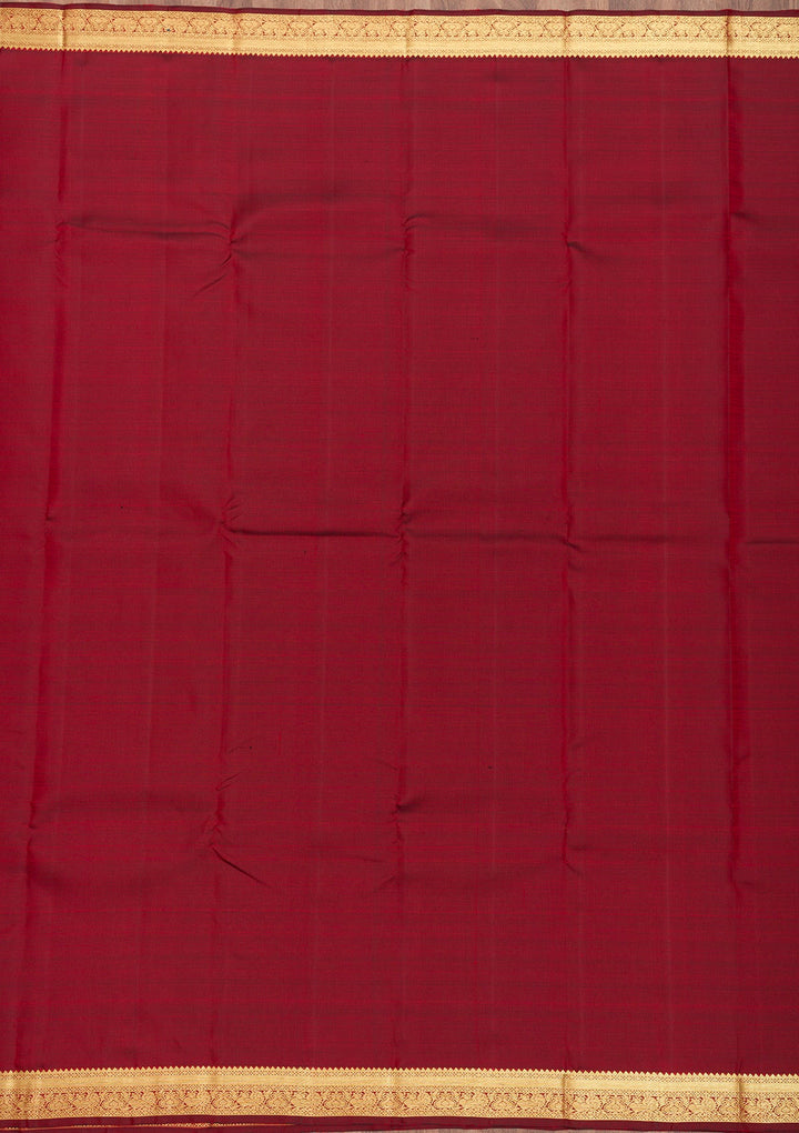 Maroon Zariwork Pure Silk Saree-Koskii