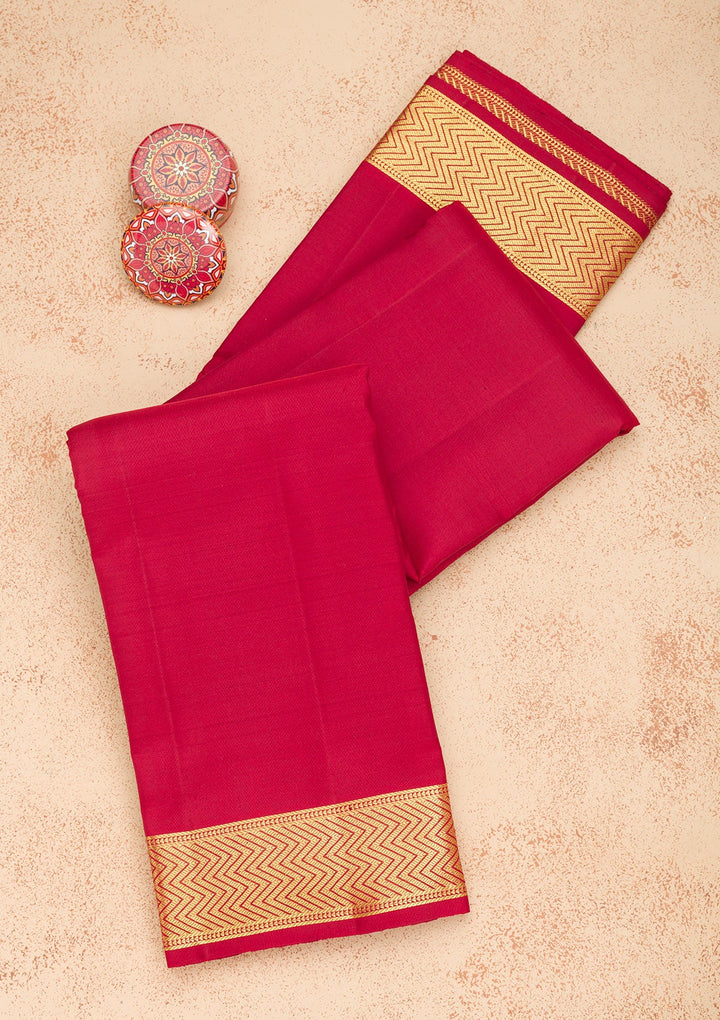 Maroon Zariwork Pure Silk Saree-Koskii