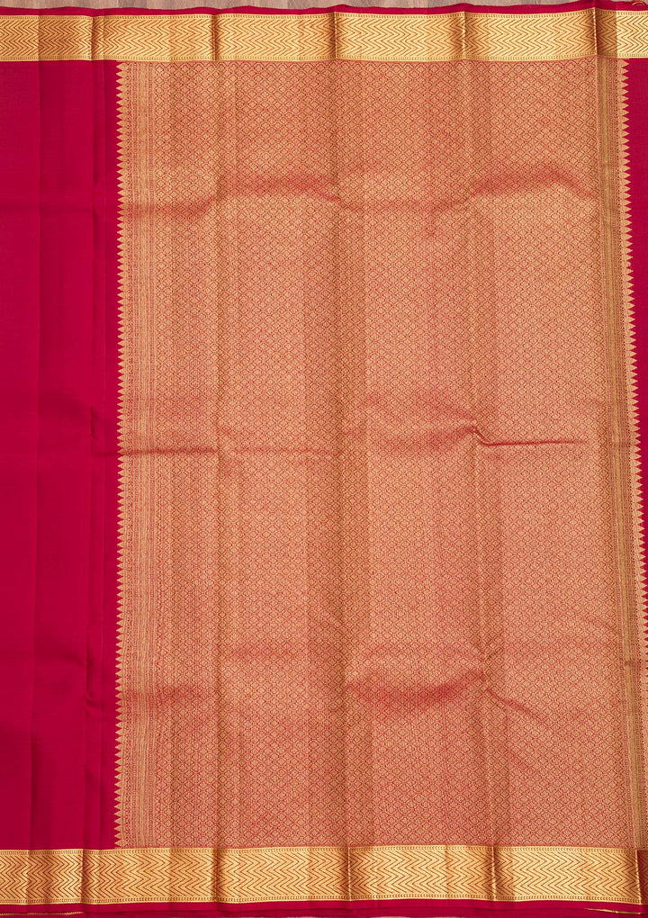 Maroon Zariwork Pure Silk Saree-Koskii