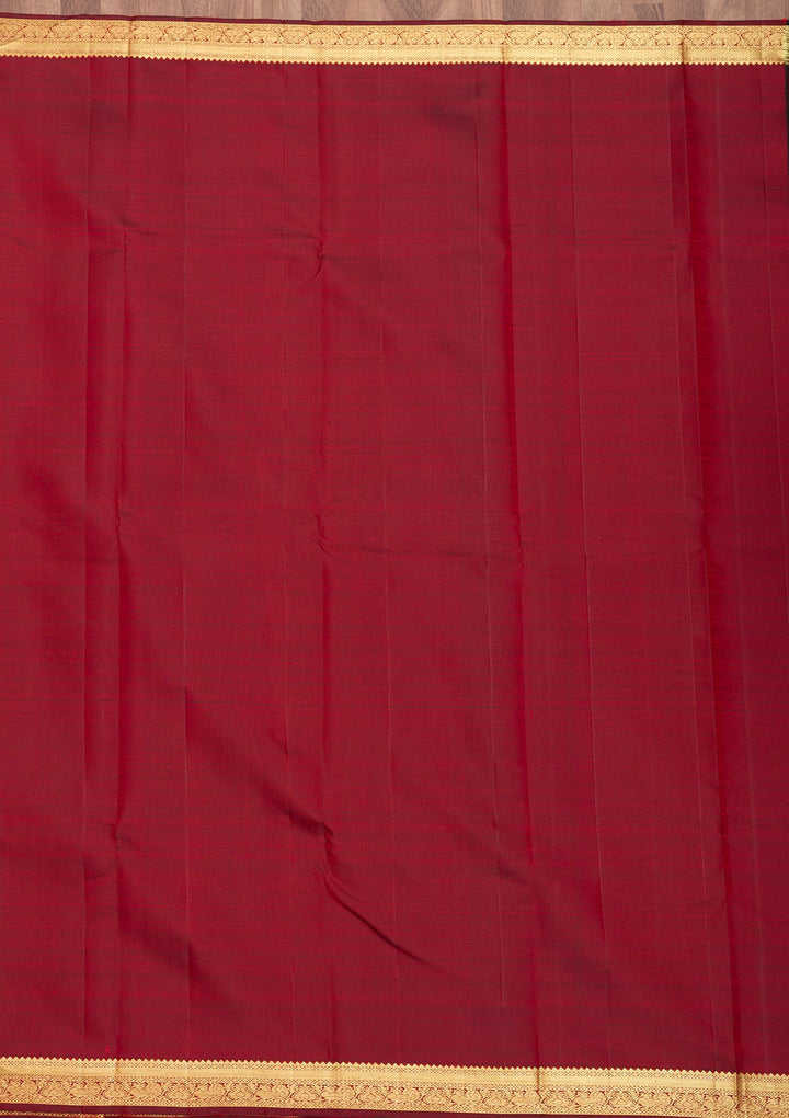 Maroon Zariwork Pure Silk Saree-Koskii