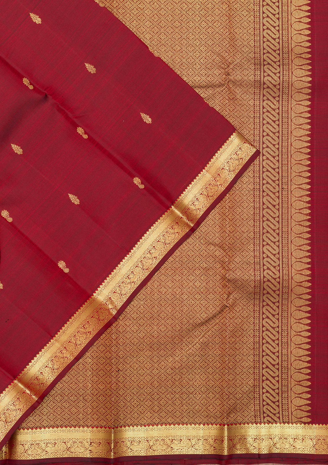 Maroon Zariwork Pure Silk Saree-Koskii