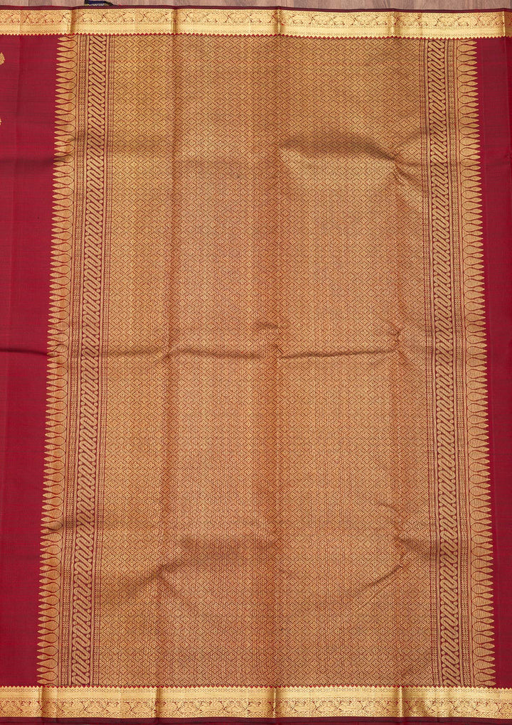 Maroon Zariwork Pure Silk Saree-Koskii