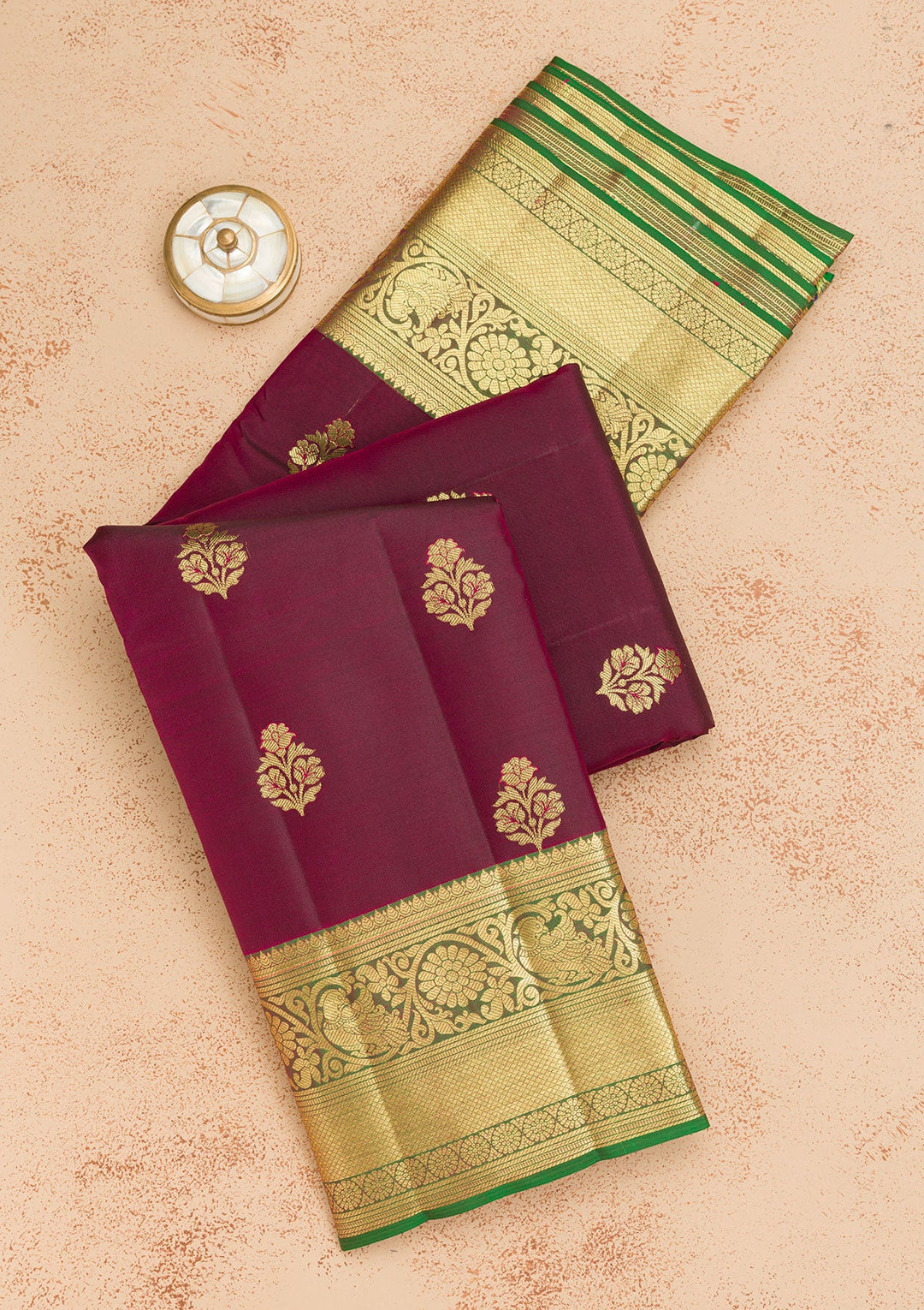 Maroon Zariwork Pure Silk Saree-Koskii