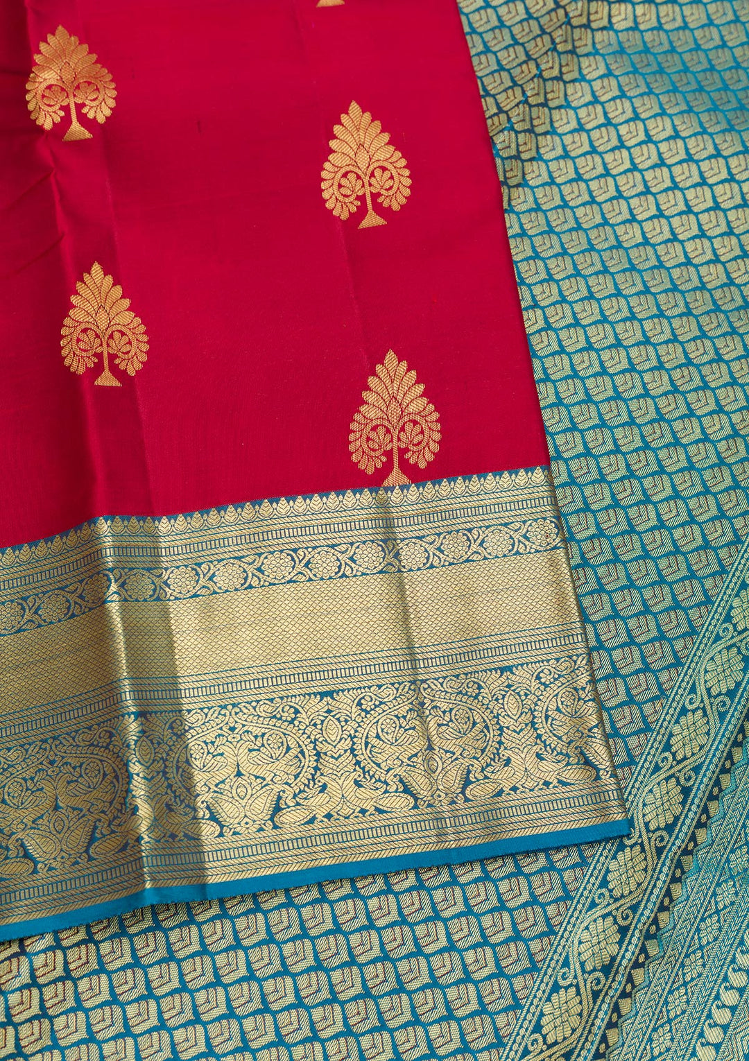 Maroon Zariwork Pure Silk Saree-Koskii