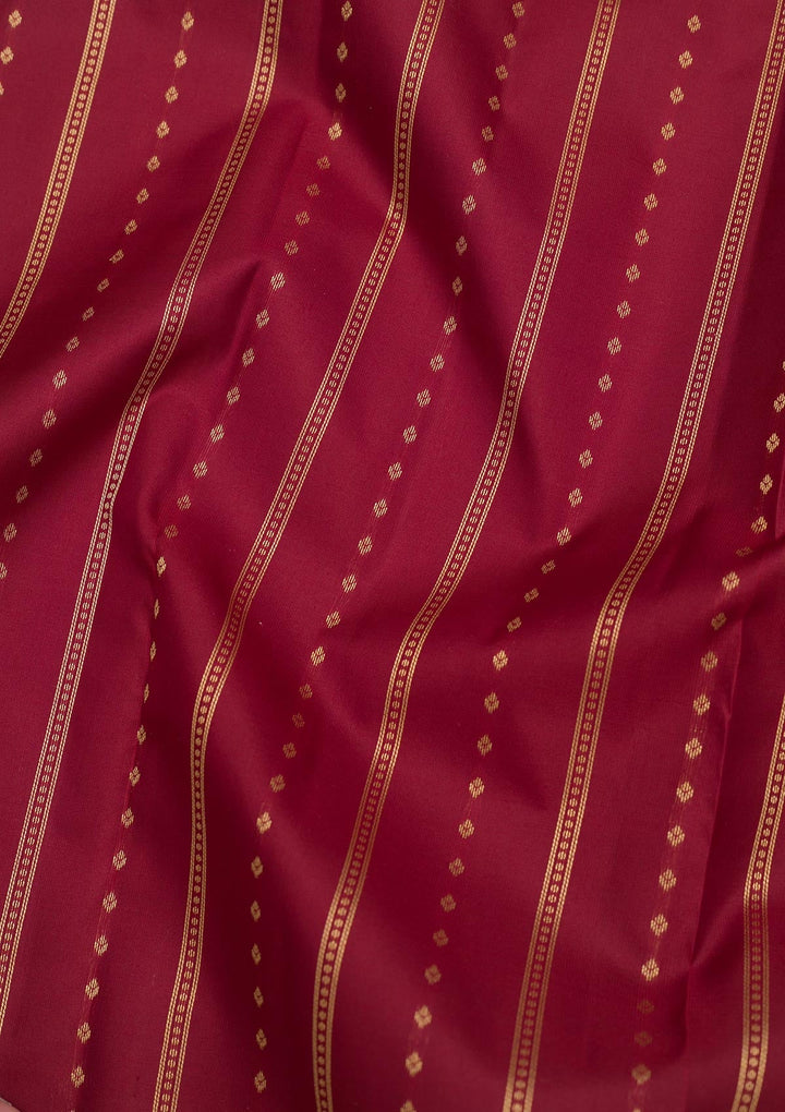 Maroon Zariwork Pure Silk Saree-Koskii