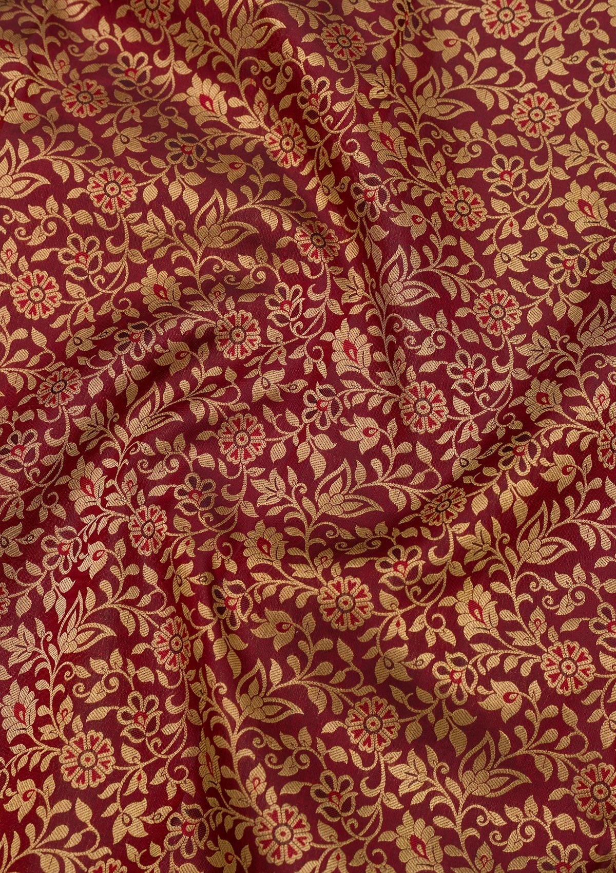 Maroon Zariwork Pure Silk Saree-Koskii