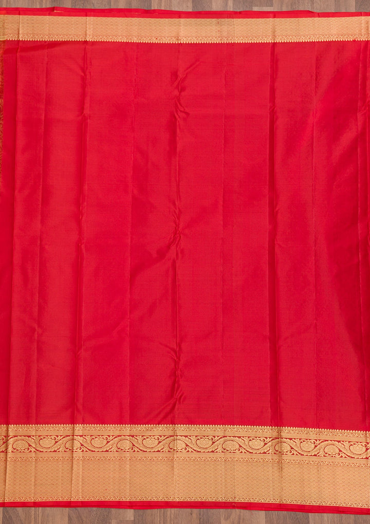 Maroon Zariwork Pure Silk Saree-Koskii