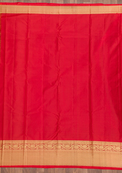 Maroon Zariwork Pure Silk Saree-Koskii