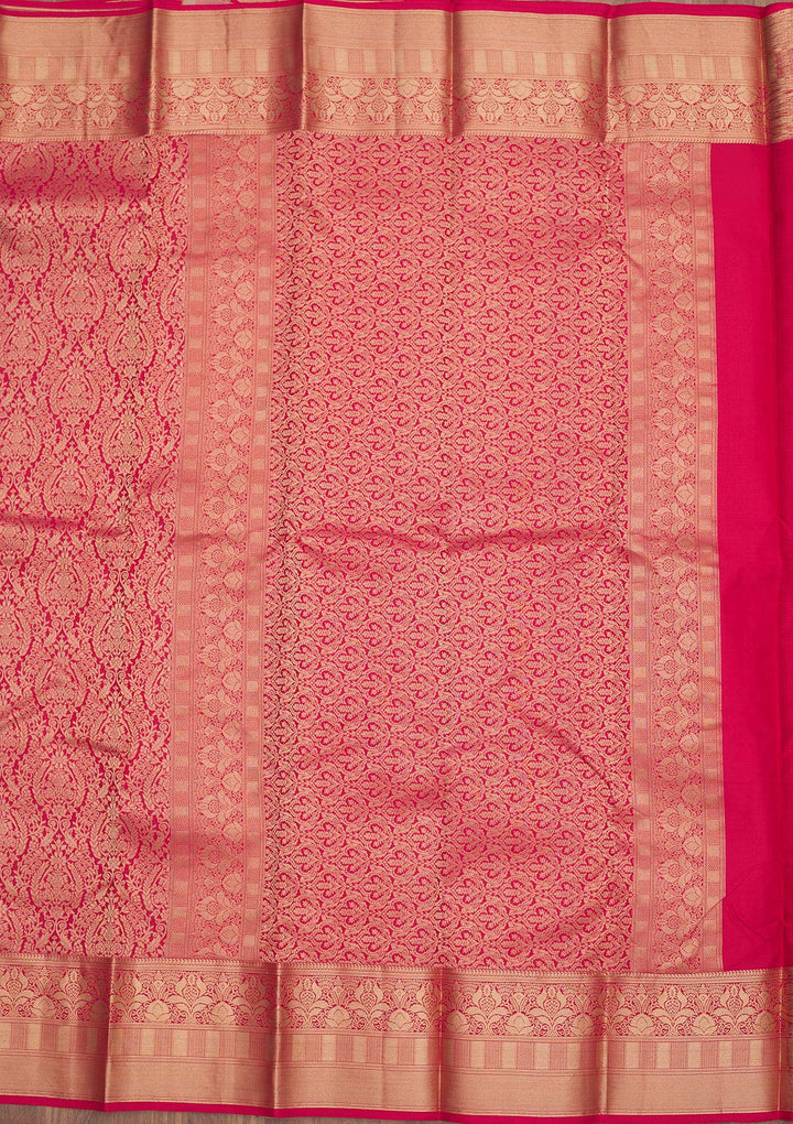 Maroon Zariwork Pure Silk Saree-Koskii