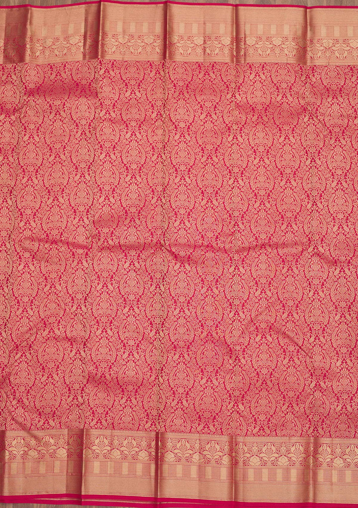 Maroon Zariwork Pure Silk Saree-Koskii