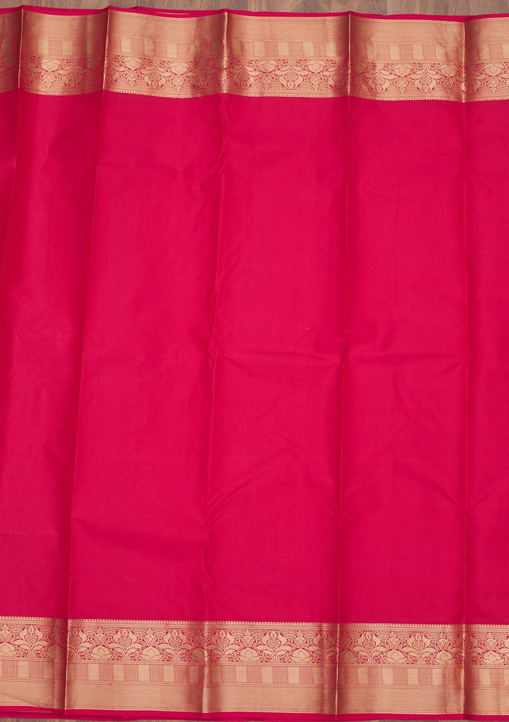 Maroon Zariwork Pure Silk Saree-Koskii