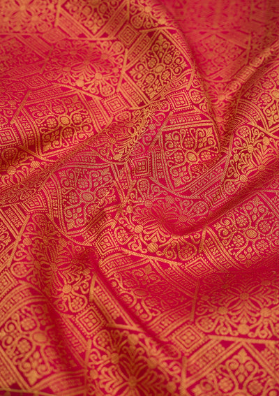 Maroon Zariwork Pure Silk Saree-Koskii