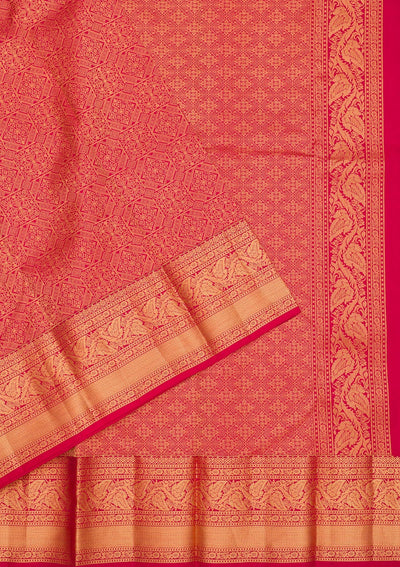 Maroon Zariwork Pure Silk Saree-Koskii