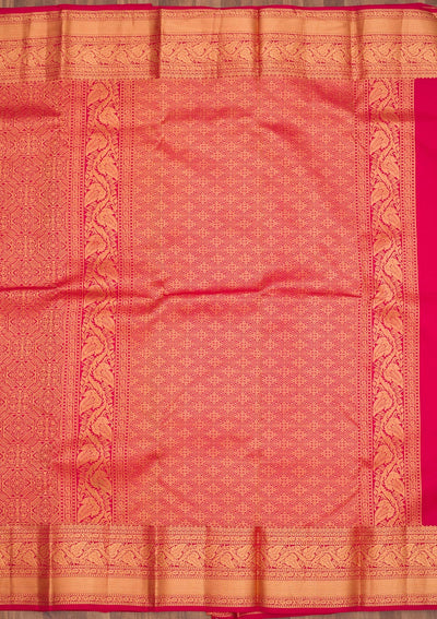 Maroon Zariwork Pure Silk Saree-Koskii