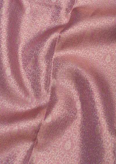 Mauve Zariwork Pure Silk Saree-Koskii