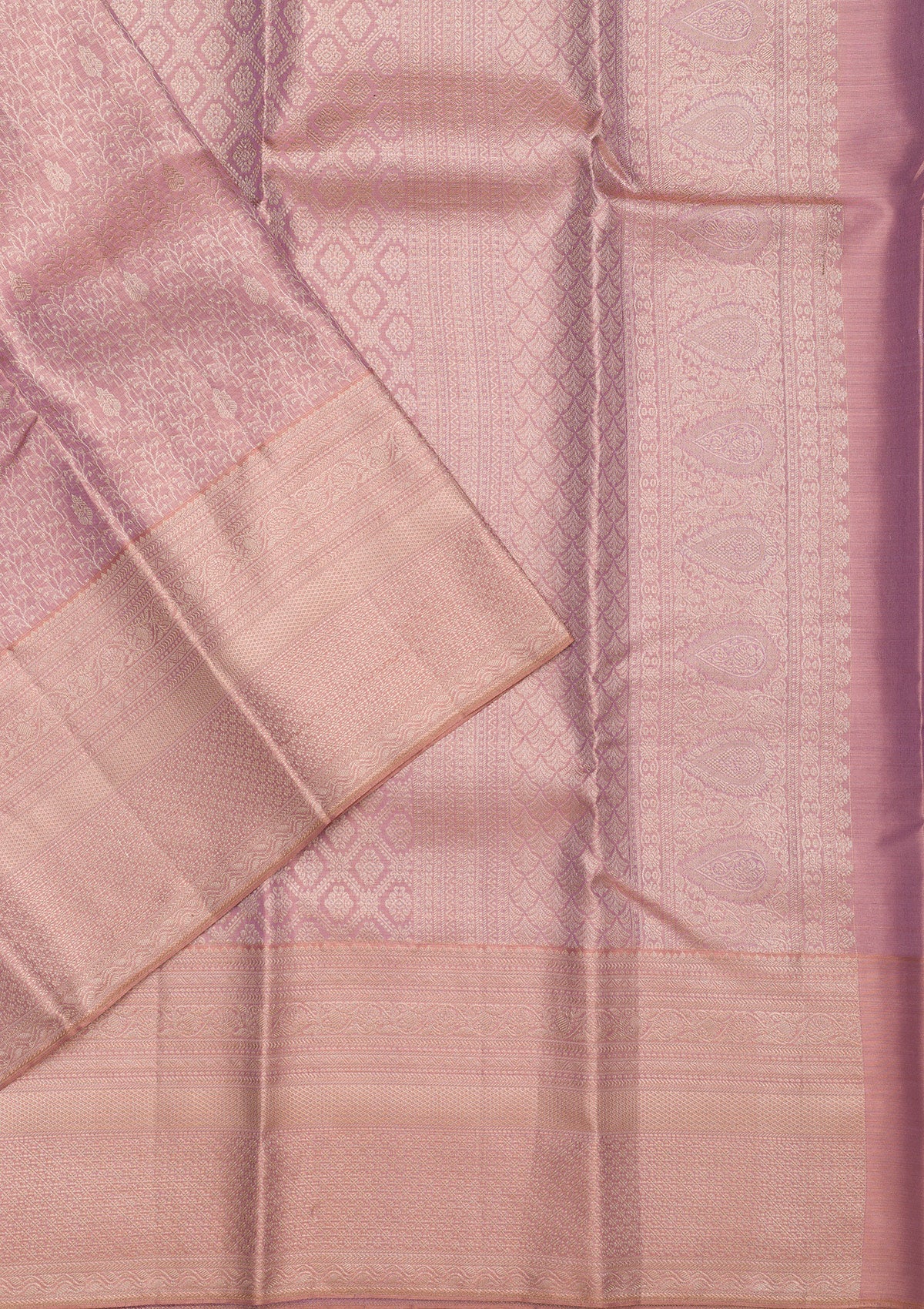 Mauve Zariwork Pure Silk Saree-Koskii