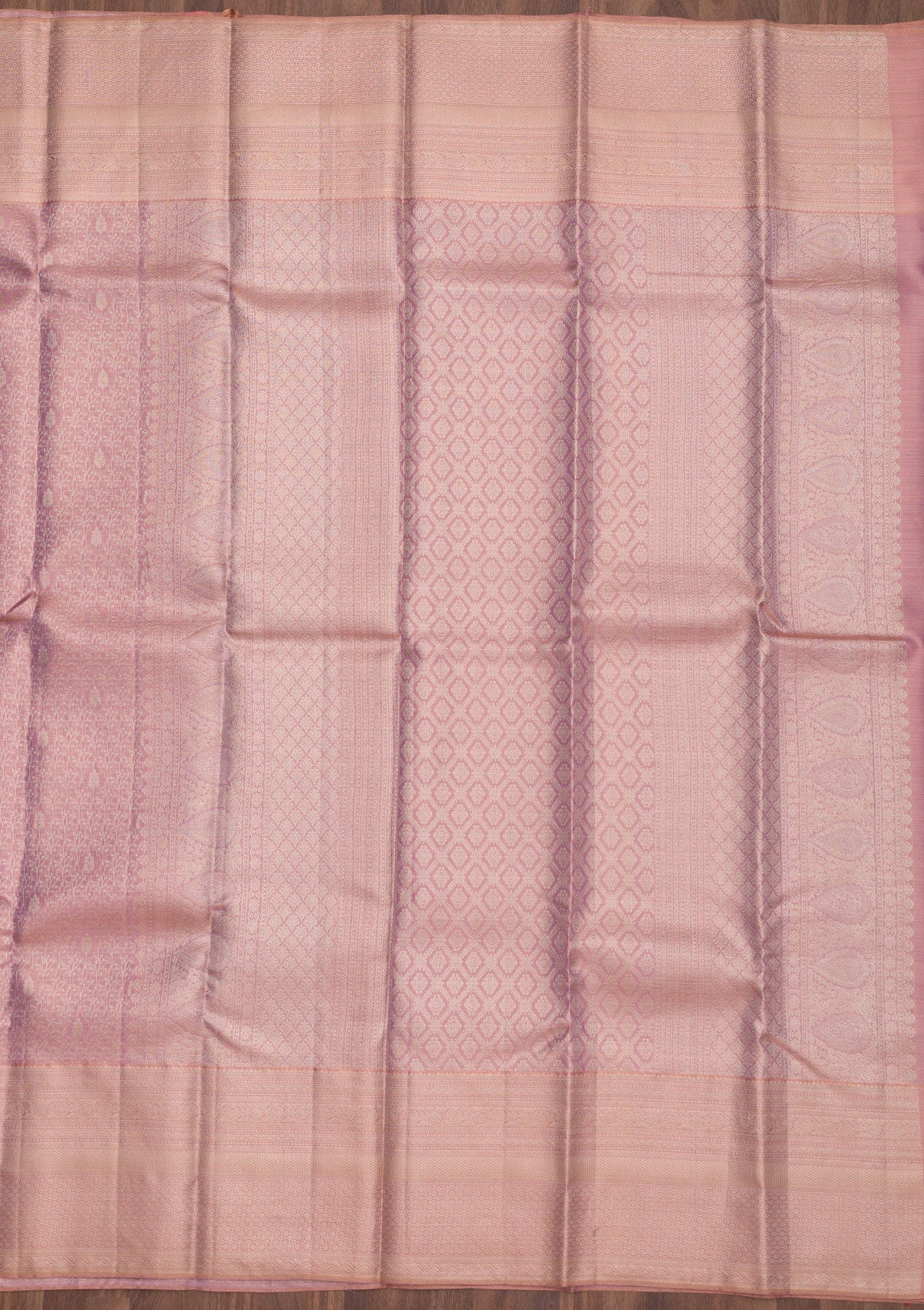 Mauve Zariwork Pure Silk Saree-Koskii