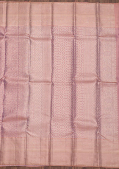 Mauve Zariwork Pure Silk Saree-Koskii