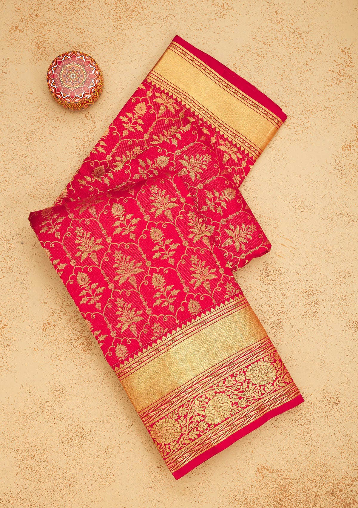 Maroon Zariwork Pure Silk Saree-Koskii