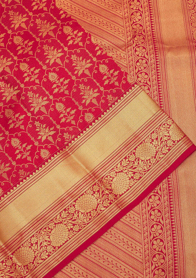 Maroon Zariwork Pure Silk Saree