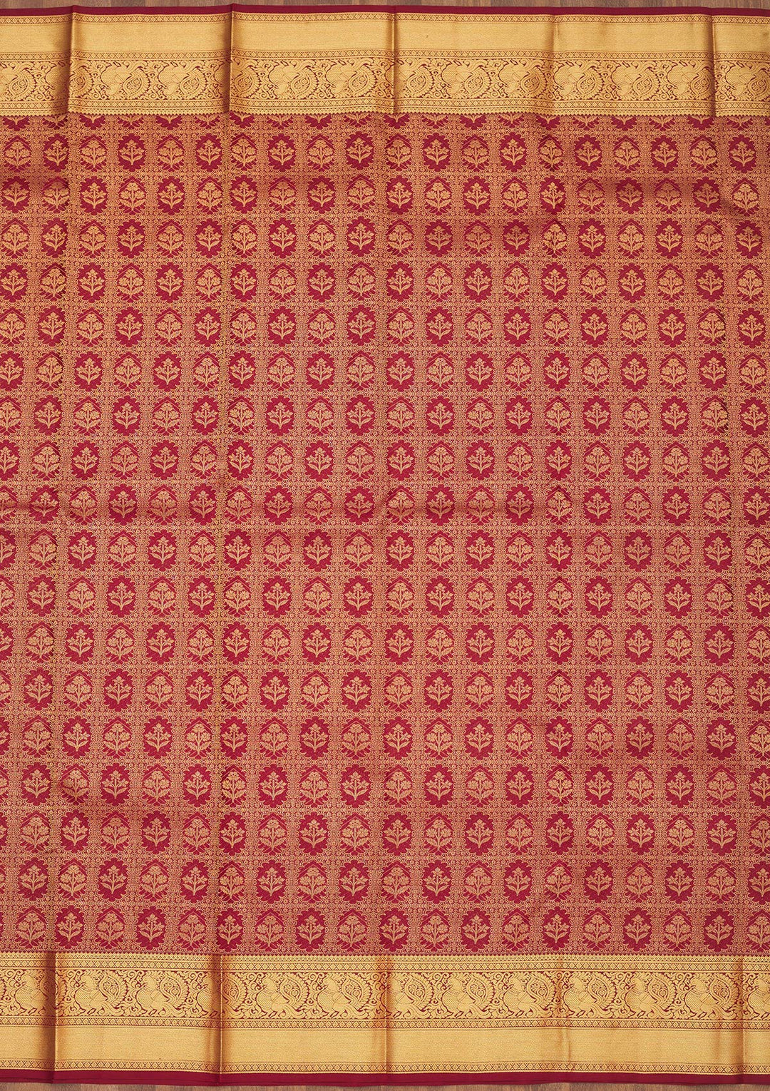 Maroon Zariwork Pure Silk Saree