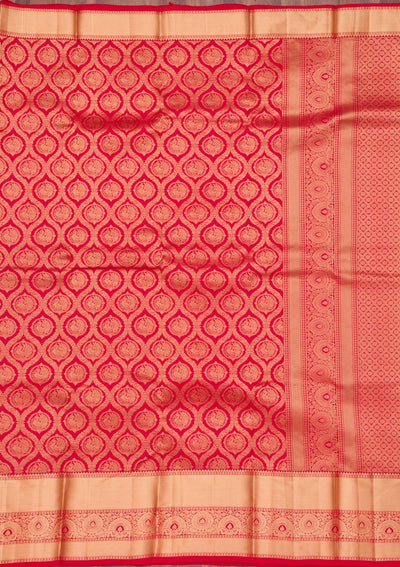 Maroon Zariwork Pure Silk Saree-Koskii