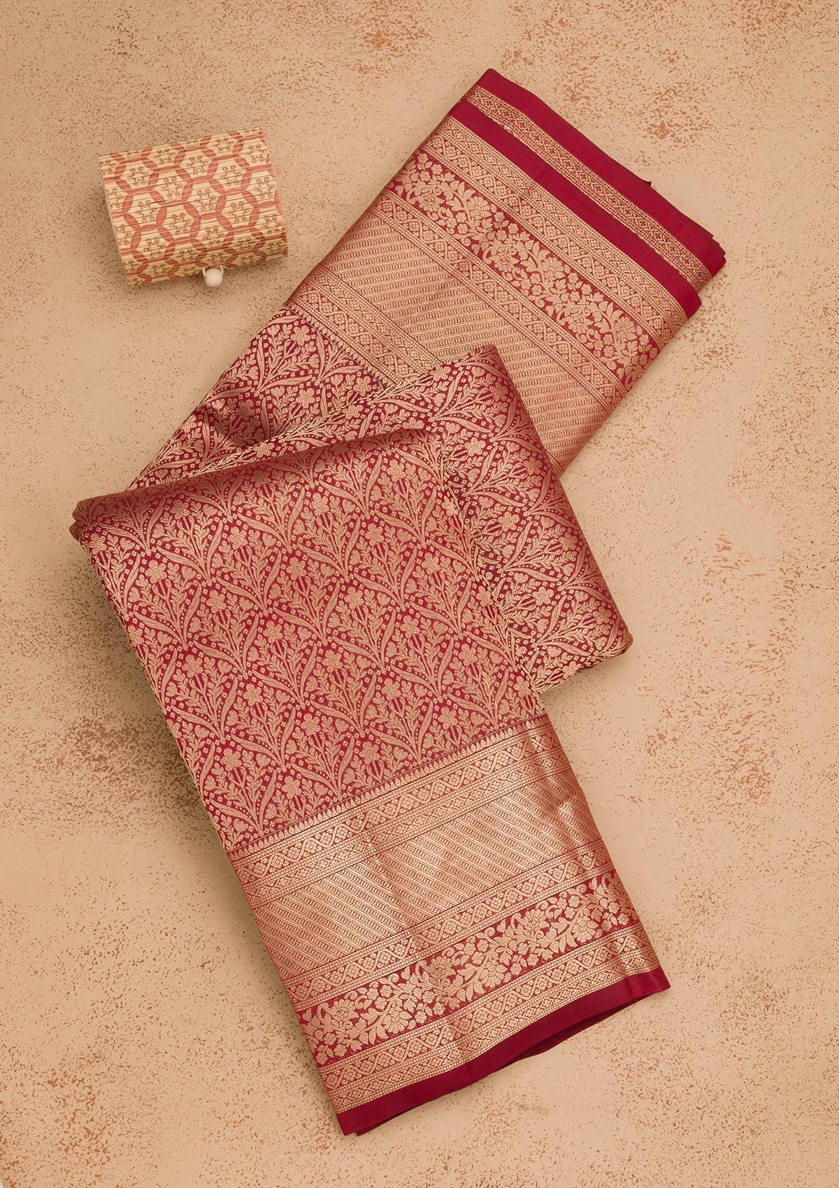 Maroon Zariwork Pure Silk Saree-Koskii