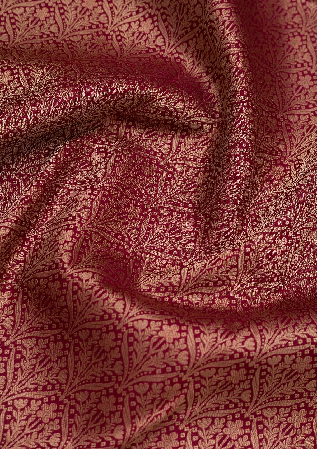 Maroon Zariwork Pure Silk Saree-Koskii