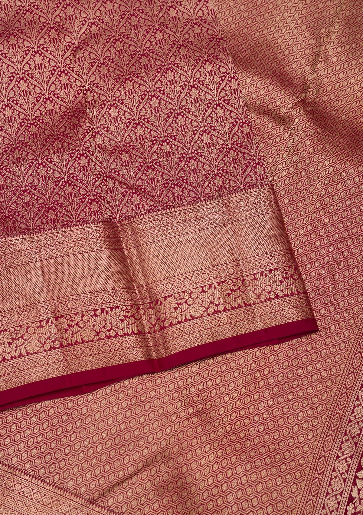 Maroon Zariwork Pure Silk Saree-Koskii